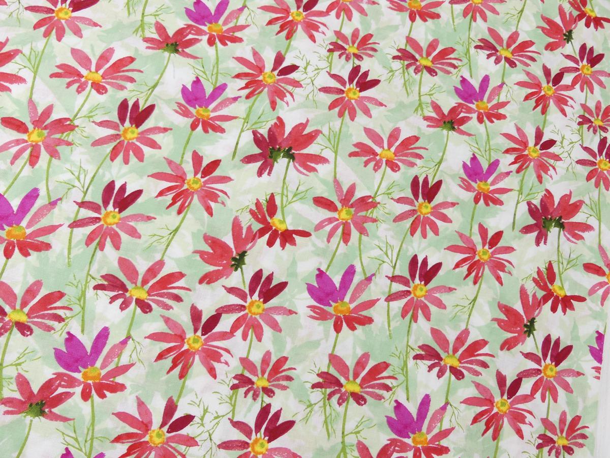 Patchworkstoff von Clothworks Kollektion Flowershop Blumen rottöne